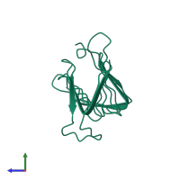 PDB entry 4uu4 coloured by chain, side view.