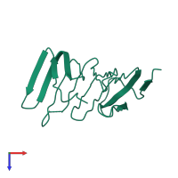 PDB entry 4uu4 coloured by chain, top view.