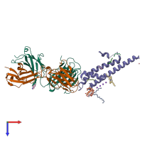 PDB entry 4uuj coloured by chain, top view.