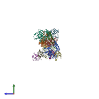 PDB entry 4uuk coloured by chain, side view.
