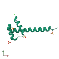 PDB entry 4uut coloured by chain, front view.