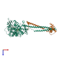 PDB entry 4uv8 coloured by chain, top view.