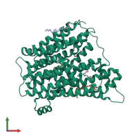PDB entry 4uvm coloured by chain, front view.