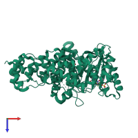 PDB entry 4uwl coloured by chain, top view.