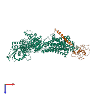 PDB entry 4ux2 coloured by chain, top view.