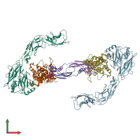 PDB entry 4ux8 coloured by chain, front view.