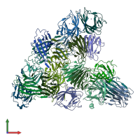 PDB entry 4uxa coloured by chain, front view.