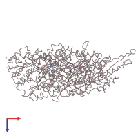 PDB entry 4uxo coloured by chain, top view.