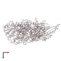 PDB entry 4uxp coloured by chain, top view.