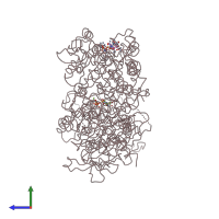 PDB entry 4uxs coloured by chain, side view.
