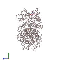 PDB entry 4uxy coloured by chain, side view.