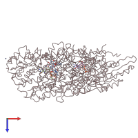 PDB entry 4uxy coloured by chain, top view.