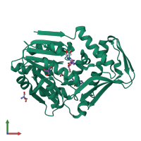 PDB entry 4uy6 coloured by chain, front view.