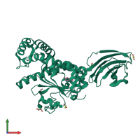 PDB entry 4uyb coloured by chain, front view.