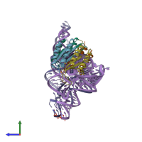 PDB entry 4uyj coloured by chain, side view.