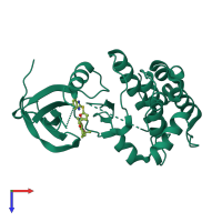 PDB entry 4uyn coloured by chain, top view.