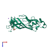PDB entry 4uyr coloured by chain, top view.