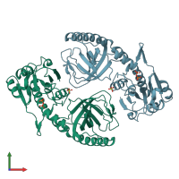 PDB 4uzf coloured by chain and viewed from the front.