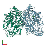 PDB entry 4v0i coloured by chain, front view.