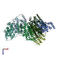 PDB entry 4v0j coloured by chain, top view.