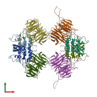 PDB entry 4v0n coloured by chain, front view.