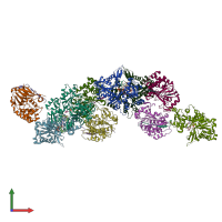 PDB entry 4v0u coloured by chain, front view.