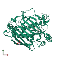 PDB entry 4v12 coloured by chain, front view.