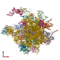 PDB entry 4v19 coloured by chain, front view.