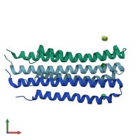 PDB entry 4v1g coloured by chain, front view.