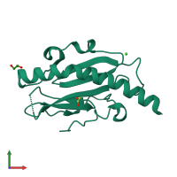 PDB entry 4v1j coloured by chain, front view.