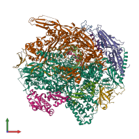 PDB entry 4v1m coloured by chain, front view.