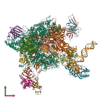 PDB entry 4v1n coloured by chain, front view.