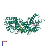 PDB entry 4v26 coloured by chain, top view.