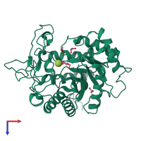 PDB entry 4v27 coloured by chain, top view.