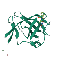 Monomeric assembly 2 of PDB entry 4v2z coloured by chemically distinct molecules, front view.