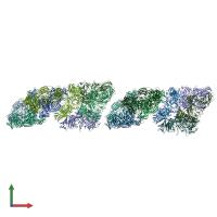 PDB entry 4v40 coloured by chain, front view.