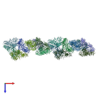 PDB entry 4v40 coloured by chain, top view.