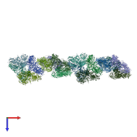 PDB entry 4v45 coloured by chain, top view.