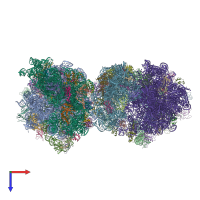 PDB entry 4v4h coloured by chain, top view.