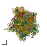 PDB entry 4v4n coloured by chain, side view.