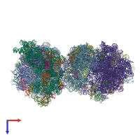 PDB entry 4v53 coloured by chain, top view.