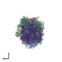 PDB entry 4v54 coloured by chain, side view.