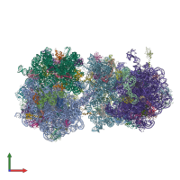 PDB entry 4v57 coloured by chain, front view.