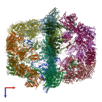 PDB entry 4v58 coloured by chain, top view.