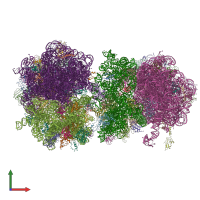 PDB entry 4v5b coloured by chain, front view.