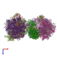 PDB entry 4v5b coloured by chain, top view.