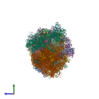 PDB entry 4v5d coloured by chain, side view.