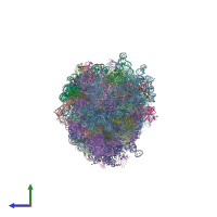 PDB entry 4v5g coloured by chain, side view.
