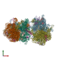 PDB entry 4v5k coloured by chain, front view.