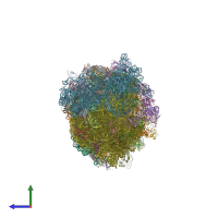 PDB entry 4v5k coloured by chain, side view.